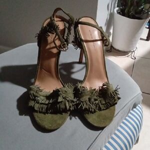 Banana Republic Green Fringe Heels